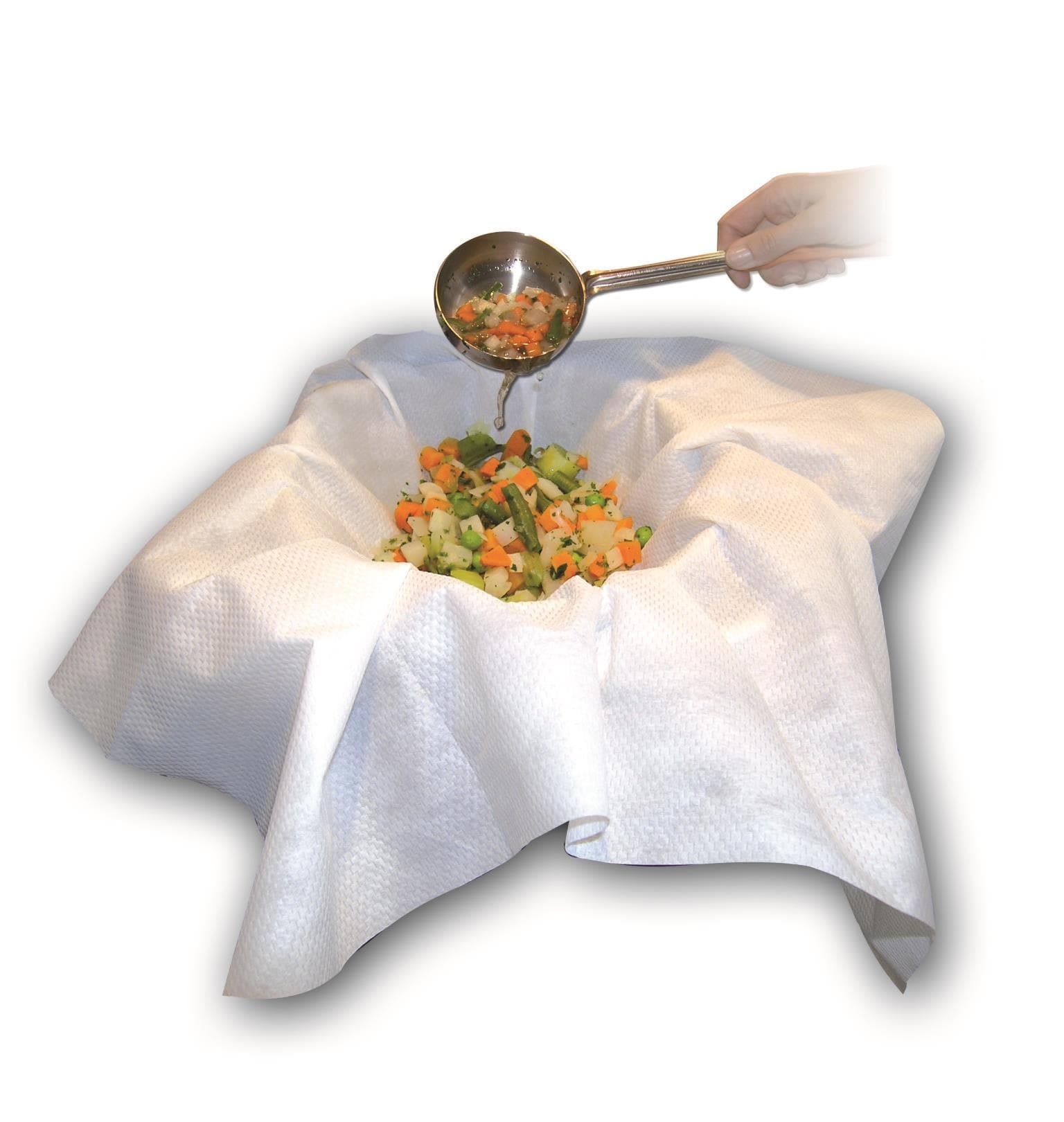 Passiertuch Einweg, lose, Vliesstoff, 75 x 75 cm, reissfest,