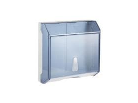 Falthandtuchspender transparent klein, für ca. 250 Handtücher,