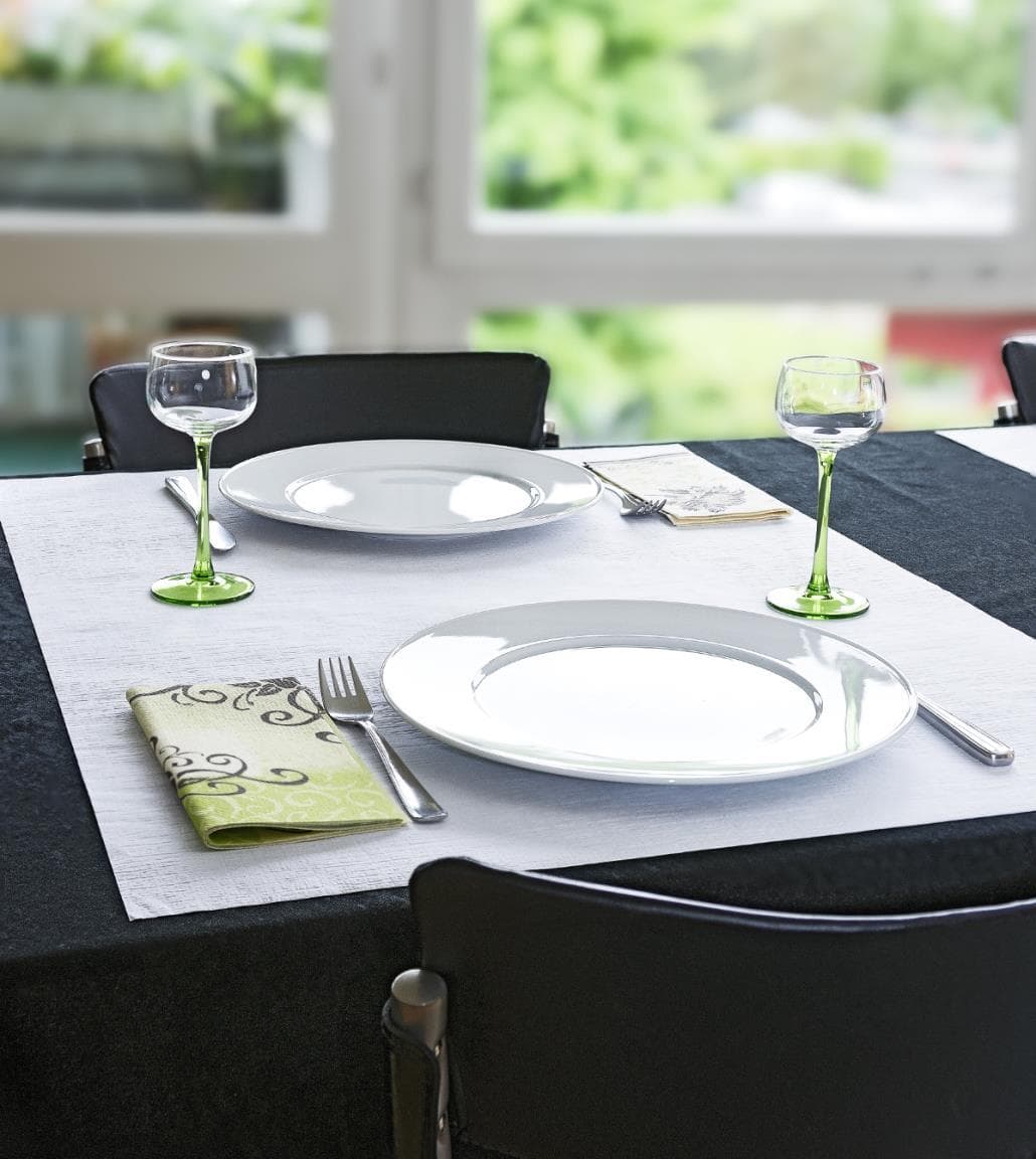 Tischtücher Papier 75 x 95 cm weiss, geprägt