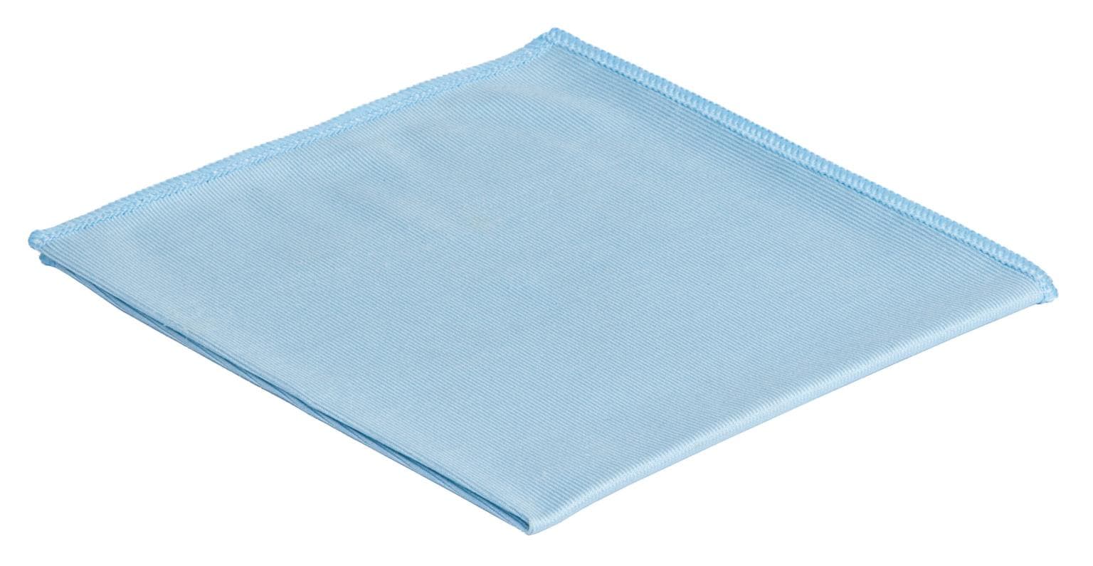 Chiffon en microfibre pour fenêtres bleu d'environ 290 g/m2, 39 x 39 cm, côtelé.