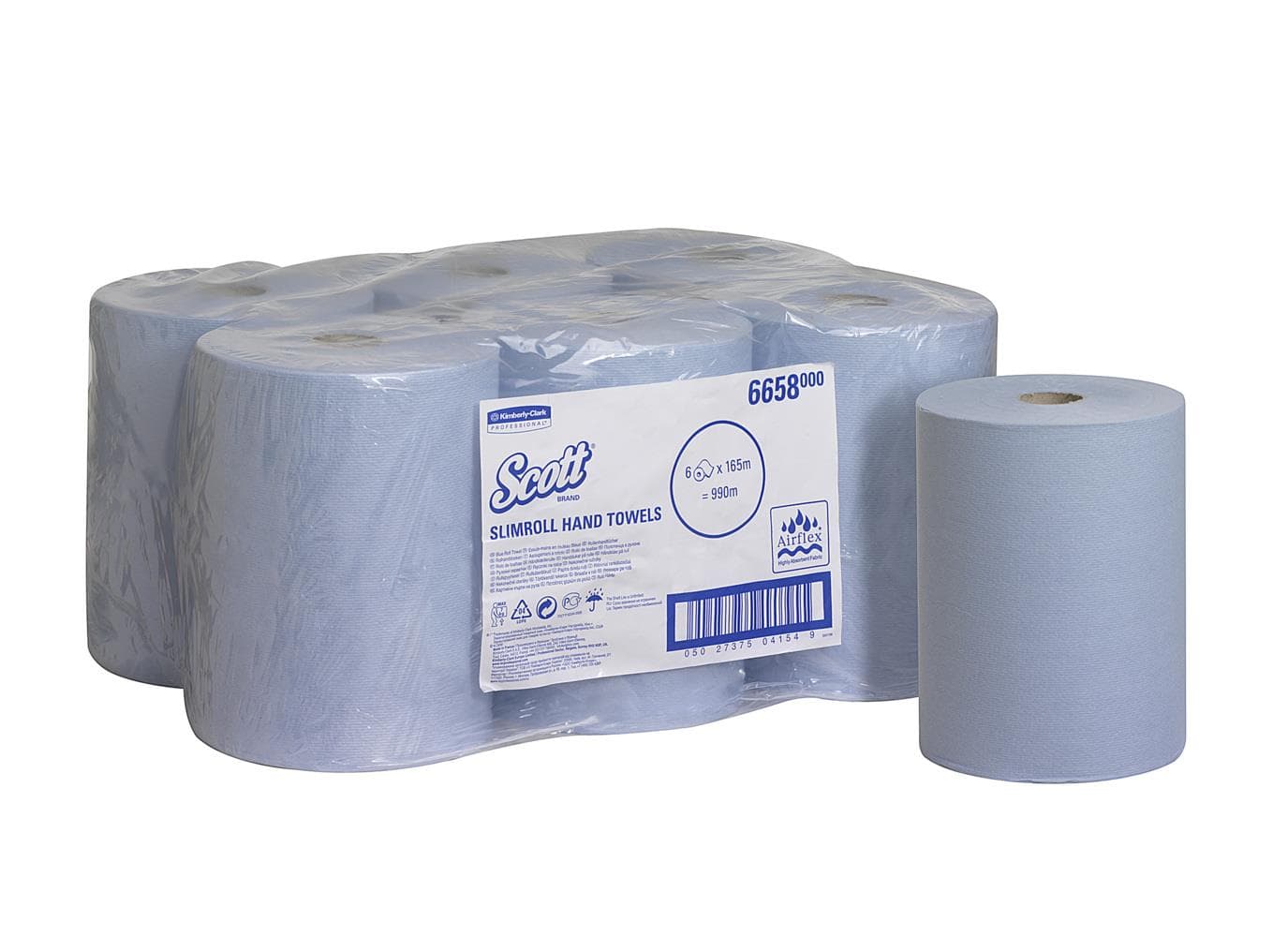 Essuie-mains en rouleau pour distributeur Slimroll SCOTT bleu, 1 pli, matériau AIRFLEX