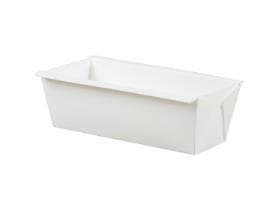 Backform, eckig, 550 ml, 155x55x55 mm, weiss, fettdicht, FSC,