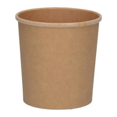 Suppencontainer aus Karton, braun,400 ml mit PLA-Beschichtung, Ø 96mm, Höhe:100mm