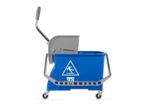 Double Bucket, L49 x B28 x H72 cm Kompakter Kunststofffahreimer, blau-grau