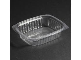 Schalen 450 ml rechteckig, OPS glasklar 130 x 105 x 52 mm, passender Deckel