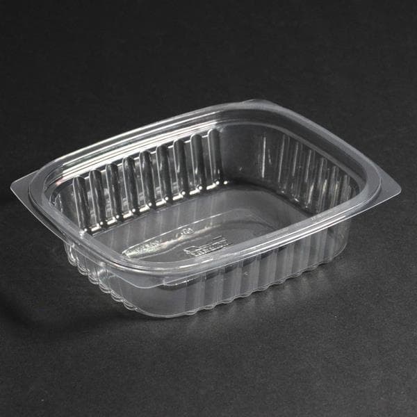 Schalen 450 ml rechteckig, OPS glasklar 130 x 105 x 52 mm, passender Deckel