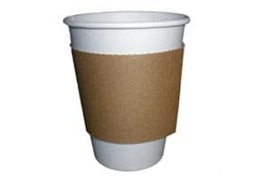 Manchette aus braunem Karton, isolierend für Kaffeebecher 2 dl + 2.5 dl