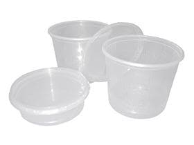 Barattolo rotondo 300 ml, ø 101 mm, altezza 63 mm, polipropilene, trasparente, senza coperchio