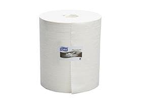 Rouleaux de chiffons de nettoyage Tork Premium 510, tissu non tissé blanc, 1 pli, 1000 feuilles,