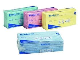 Chiffons de nettoyage Wypall X50 bleus 1 pli 25 x 42,5 cm, entrecroisés, lavables