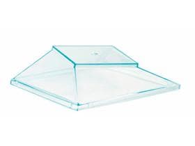 Ciondolo a forma di coperchio/ciotola piatto, in plastica (PS) verde cristallo, 78 x 78 x 14 mm