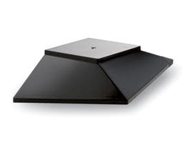 Ciondolo a forma di coperchio/ciotola piatto, in plastica (PS) nera, 78 x 78 x 14 mm