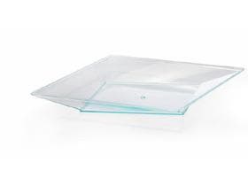 Coperchio/ciotola piatto Glamour, in plastica (PS) verde cristallo, 215x215x30 mm,