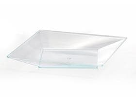 Coperchio/ciotola piatto Glamour, in plastica (PS) verde cristallo, 187x187x30 mm,
