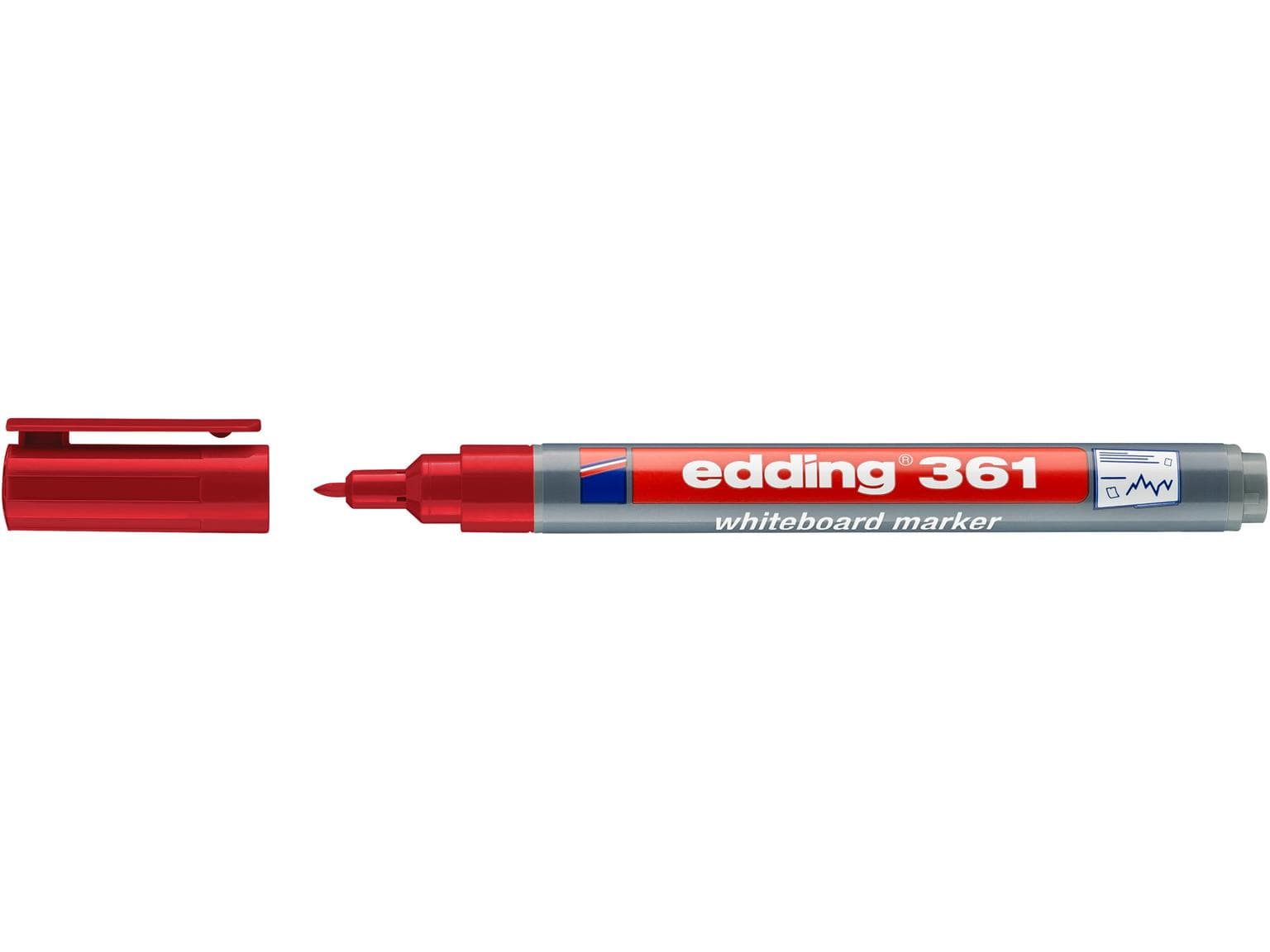 Edding Boardmarker 361 rouge pointe ronde 1 mm, marqueur pour tableau blanc fin