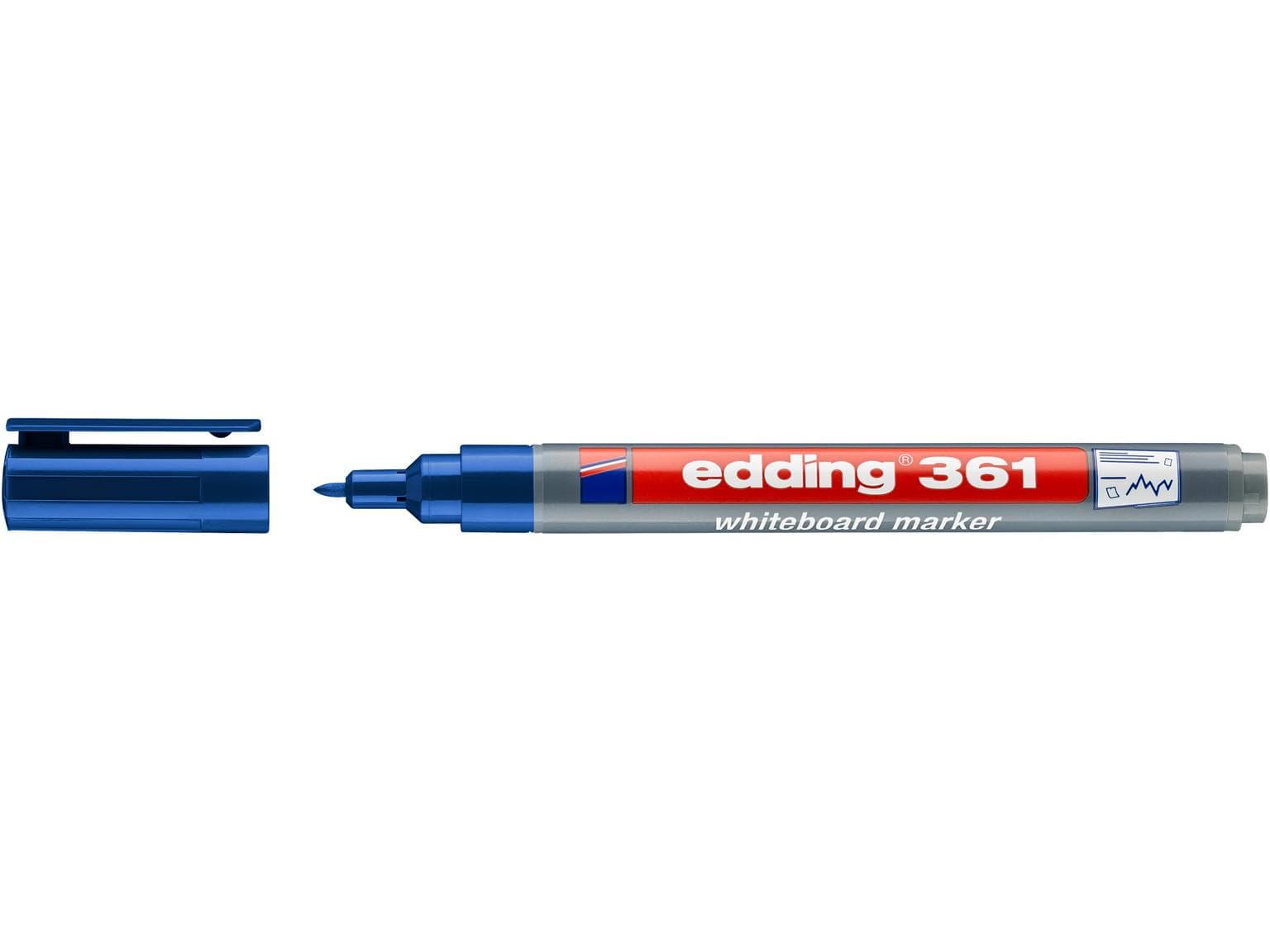 Marqueur pour tableau blanc edding Boardmarker 361 bleu à pointe ronde 1 mm, fin