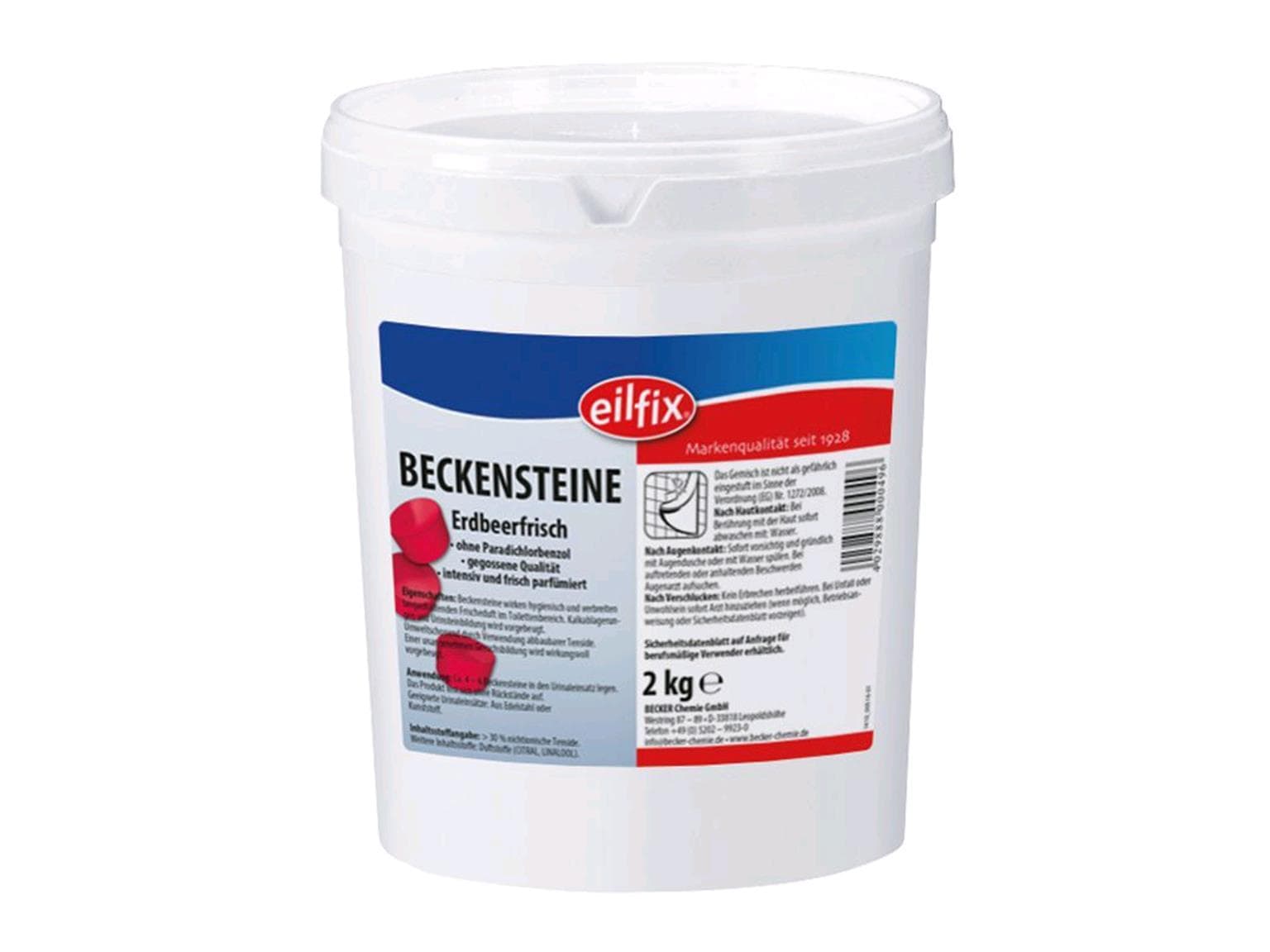 Pietre biologiche per piscina, lattina da 2 kg, gusto fragola