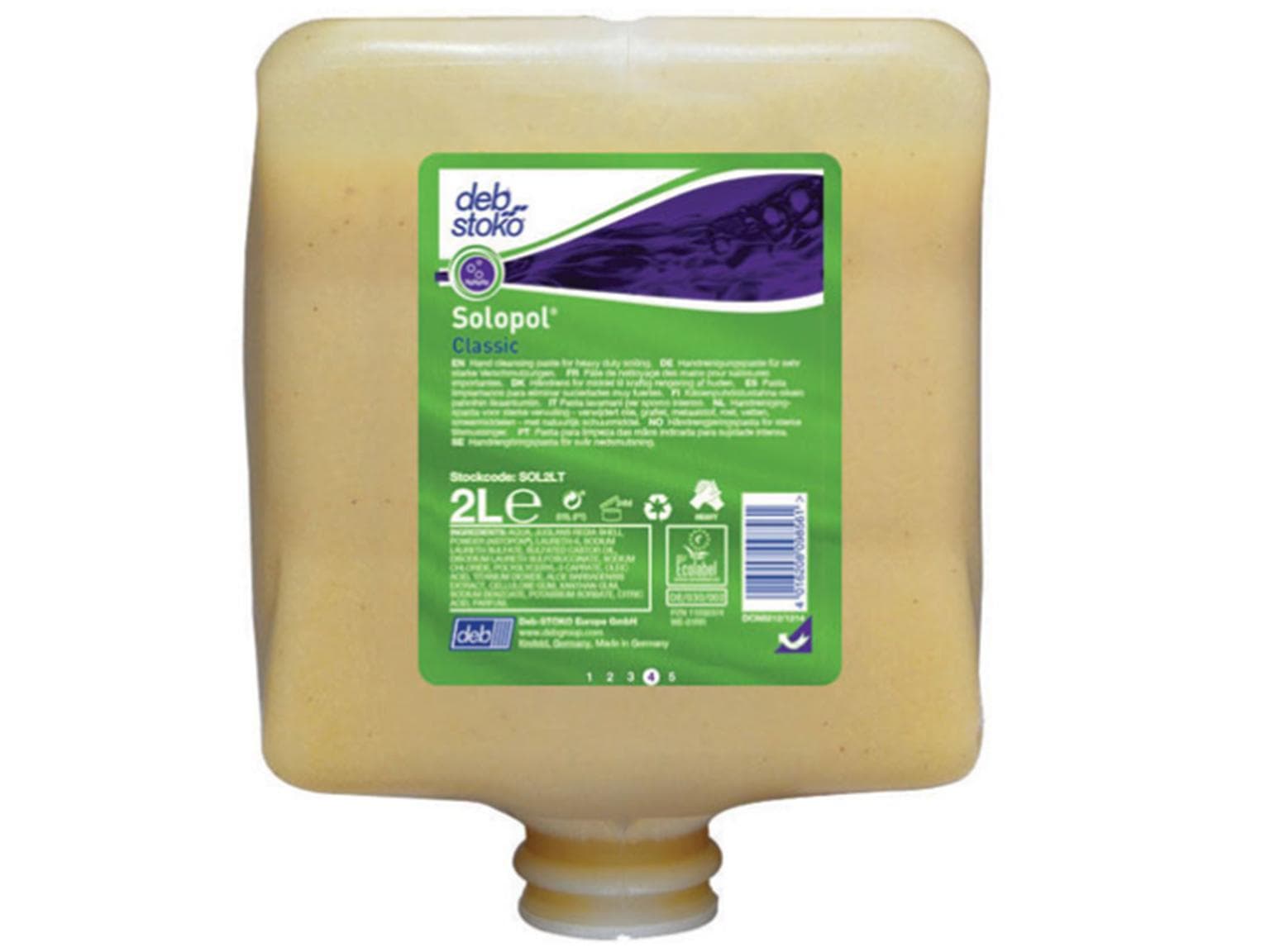 Solopol Classic, detergente per le mani in flacone da 2L, con forte potere lavante