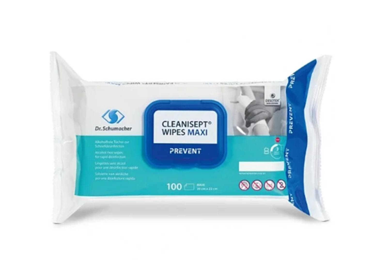 Salviette disinfettanti Cleanisept Wipes Maxi senza alcol, per una disinfezione rapida