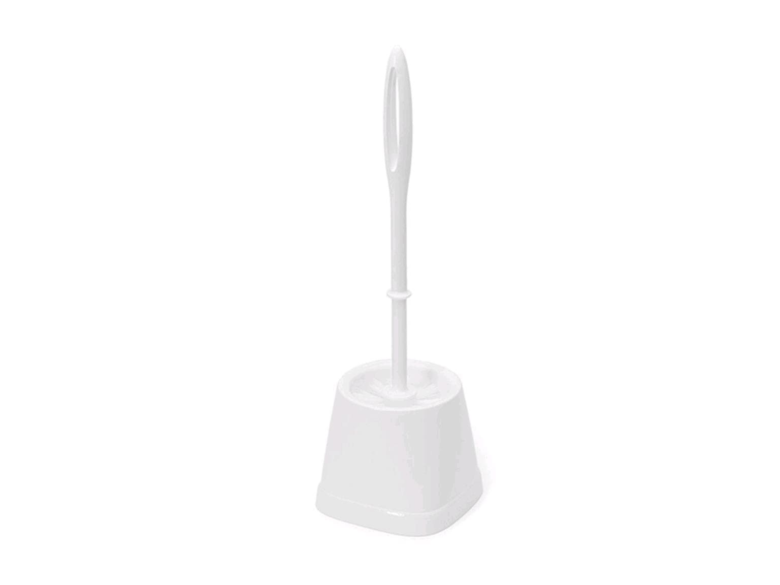 Scopino per WC senza pulisci bordo, bianco, 38 x 11 x 11 cm, a forma di vaso