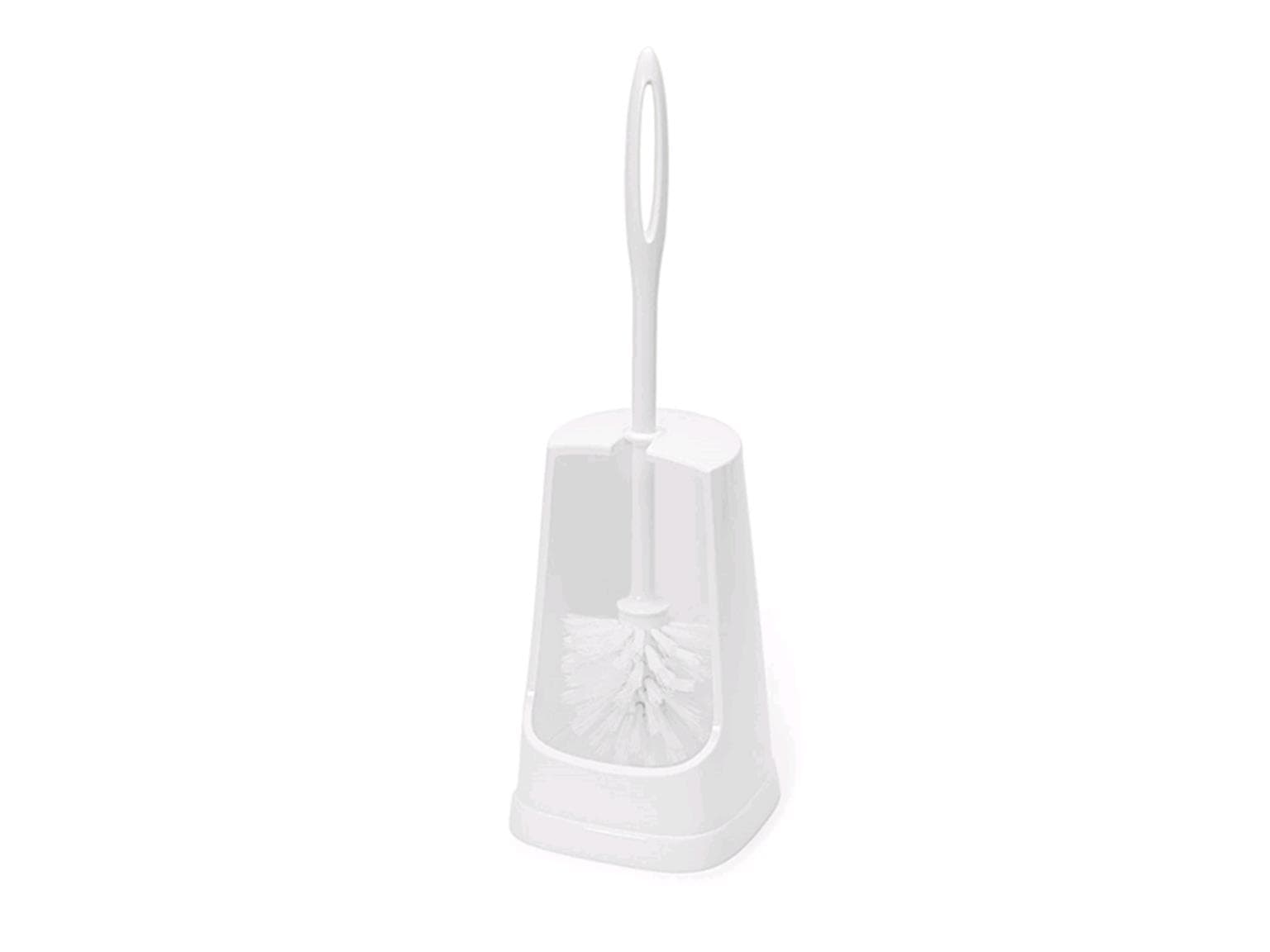 Scopino per WC senza pulisci bordo, bianco, 38 x 11 x 11 cm, a forma di supporto