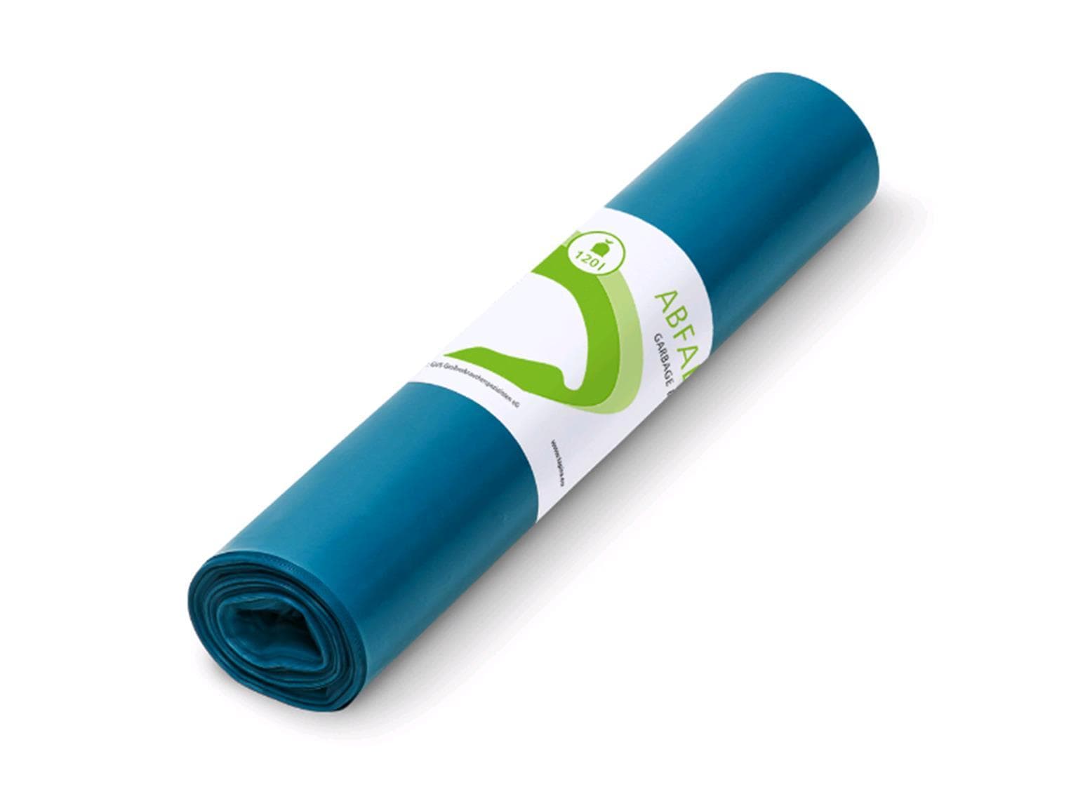 Sacs poubelle Tapira pur LDPE 120 lt, 70 x 110 cm, 29 my, bleu