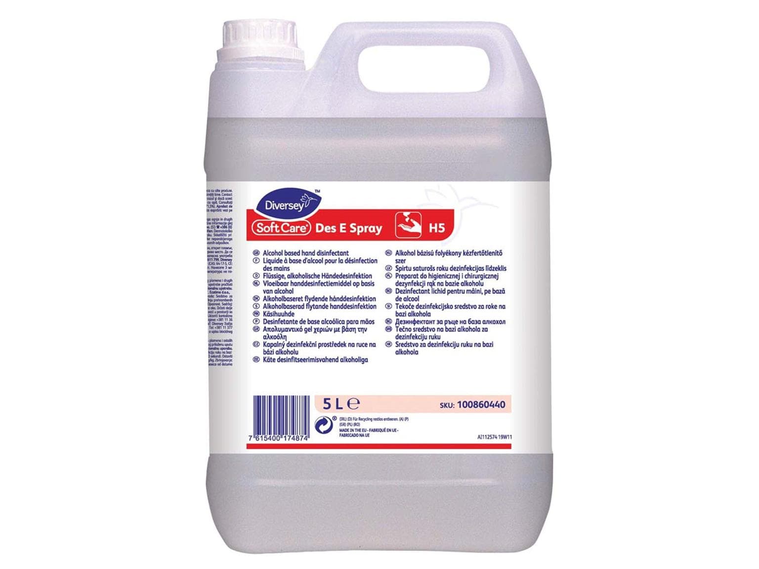 Disinfettante per le mani Soft Care Des E Spray H5, liquido, a base di alcol