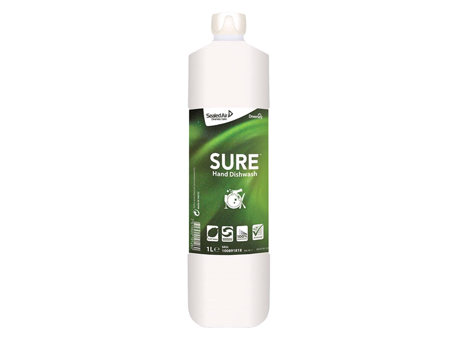Detersivo per piatti concentrato Sure Hand Dishwash, 6 flaconi da 1 l