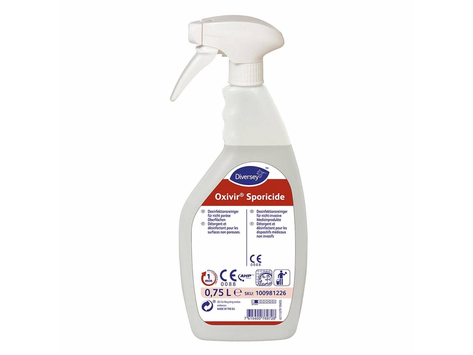 Detergente disinfettante Diversey DI Oxivir Sporicide, 6 flaconi da 0,75 l