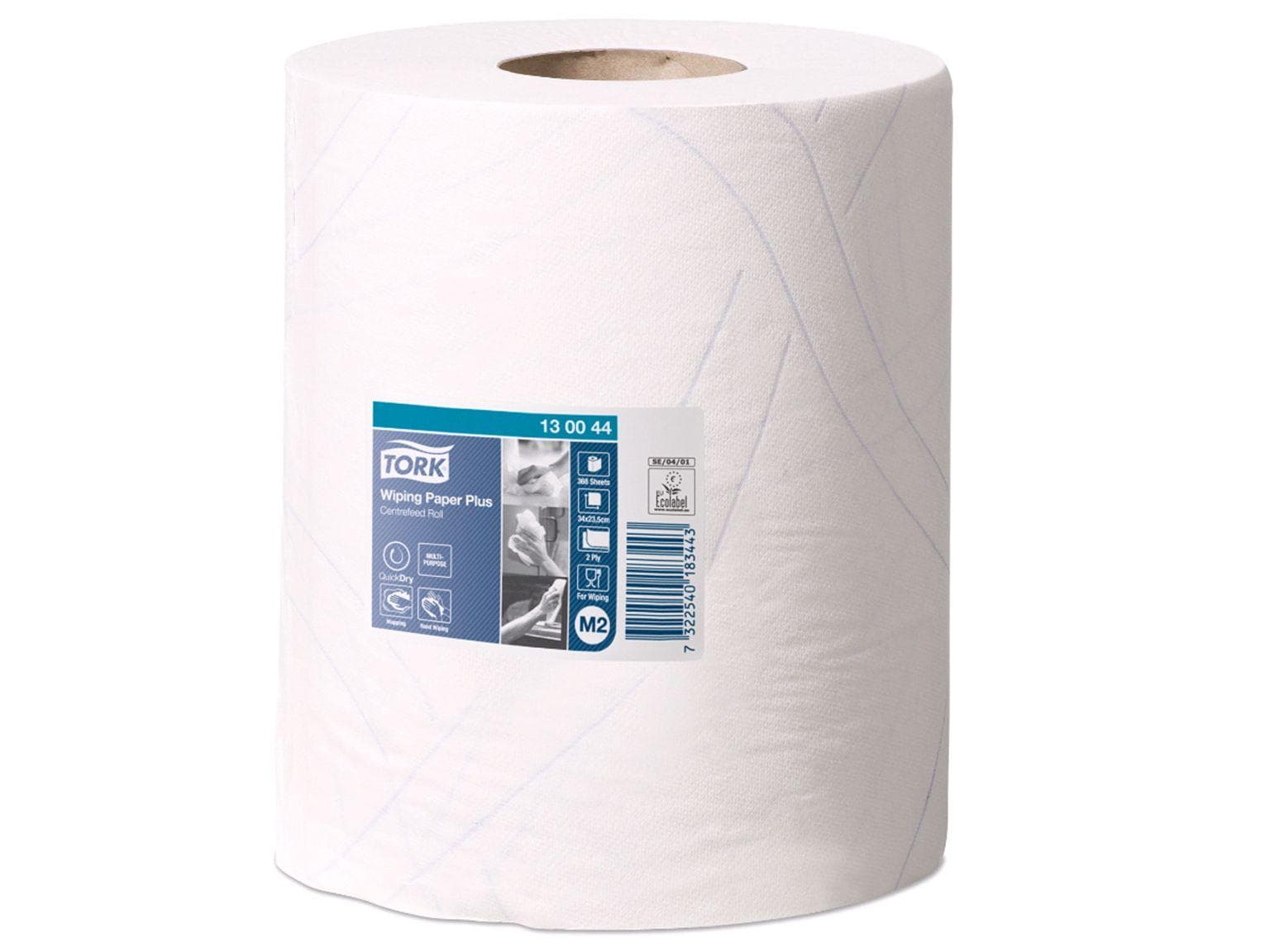 Rouleaux de chiffons de nettoyage Tork Advanced 420 Performance, hybride blanc brillant, 2 plis,