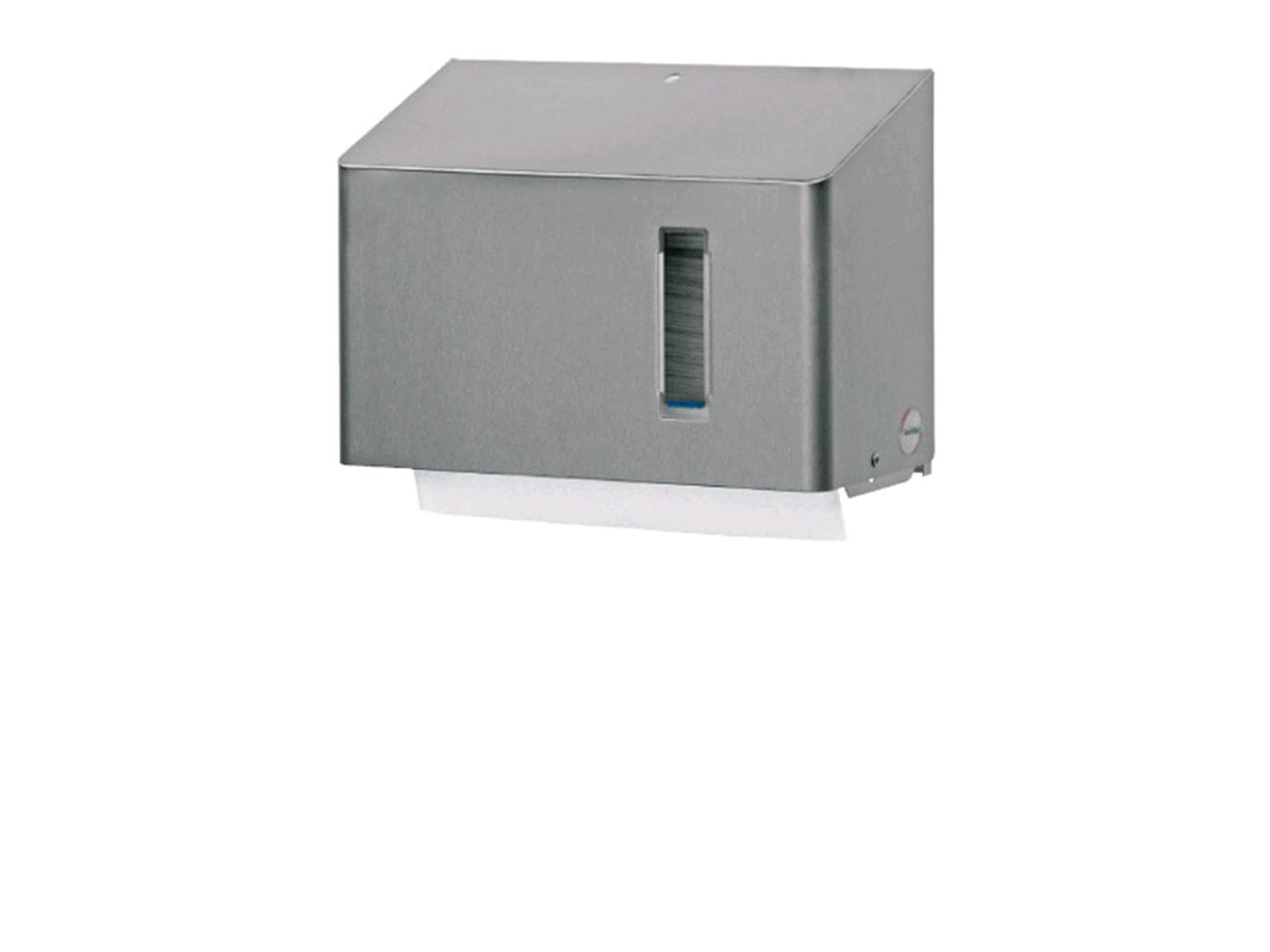 Distributore di asciugamani piegati SanTral HSU 15 E in acciaio inox, con finestra di visualizzazione per