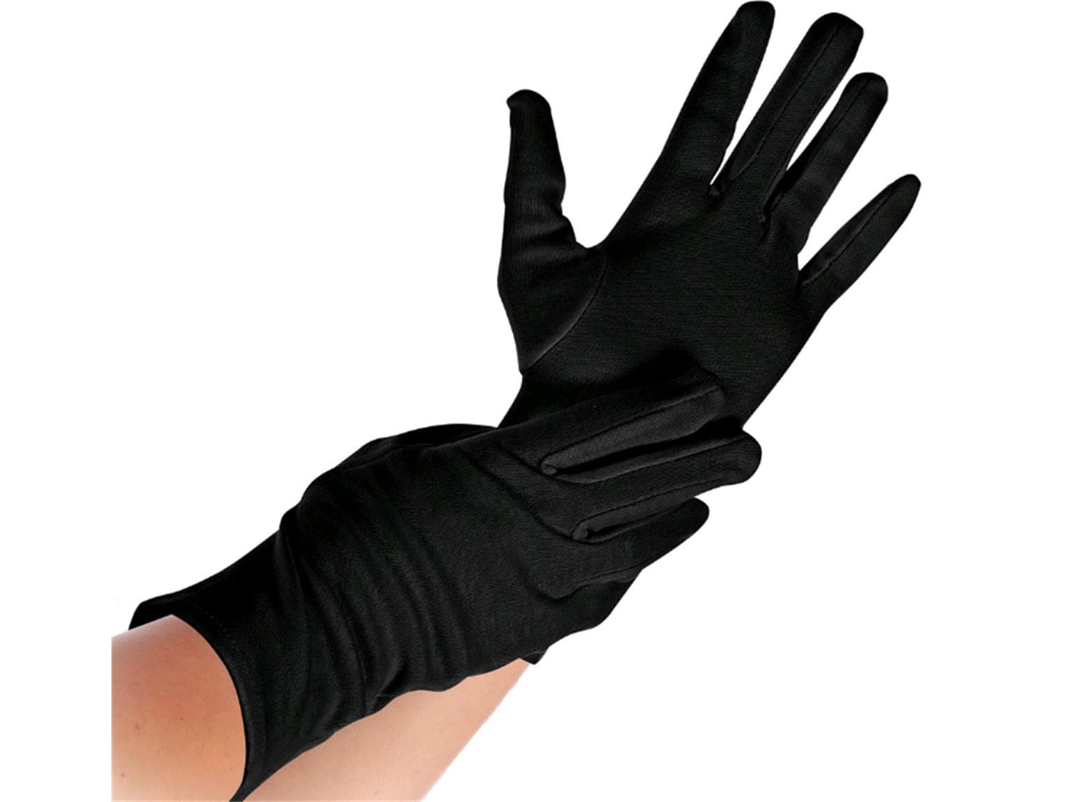 Gants en coton NERO, taille L, longueur 26 cm, lavables, noirs