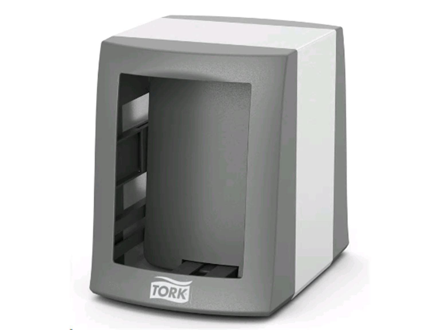 Dispenser da tavolo Tork Fastfold, plastica color alluminio/nero, dimensioni: