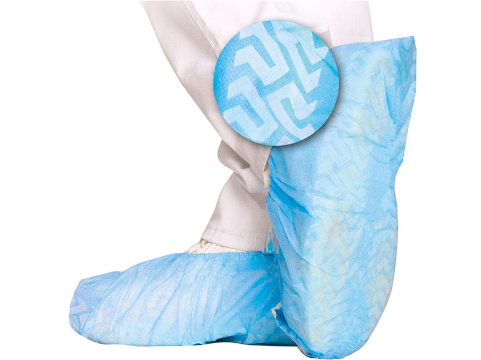 Surchaussures pour Hygomat avec semelle structurée en polaire polypropylène, bleu clair,