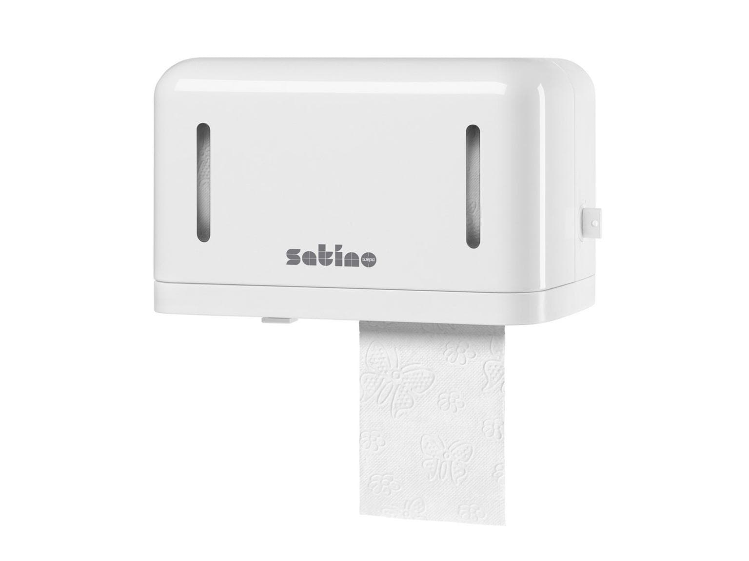 Distributore di carta igienica a doppio rotolo, per rotoli piccoli, L 270 x A 163 x P 147 mm
