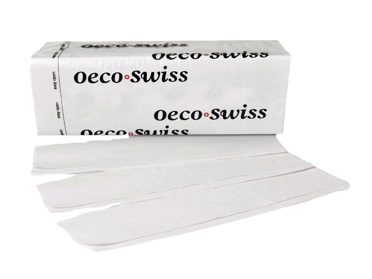 Serviettes pliées Oeco Swiss Plus, pliées en Z, 2 plis, 24,5 x 23 cm, 100 % recyclées,