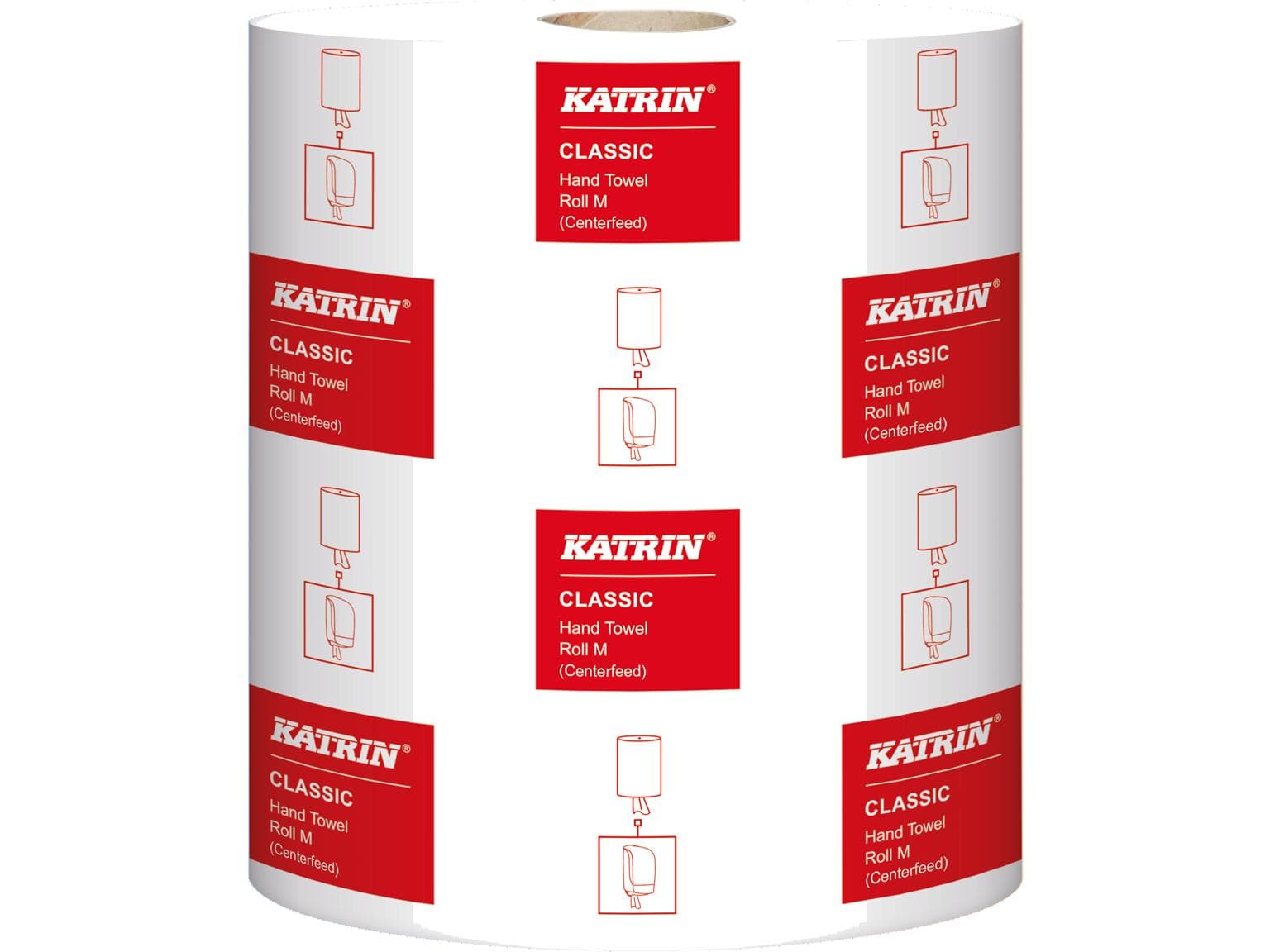 Rouleaux de chiffons de nettoyage Katrin Classic M2, blancs, 2 plis, 20,5 x 38 cm, gaufrés, 152 mètres linéaires