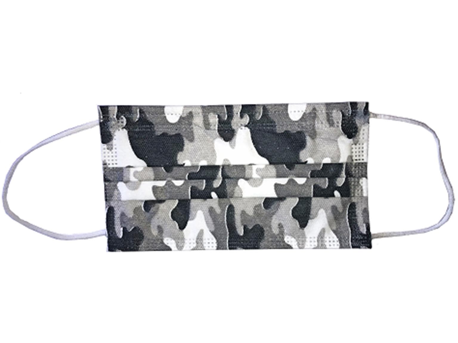 Masques faciaux 3 couches, "Militaire", Type IIR, polaire PP, bandes élastiques blanches,