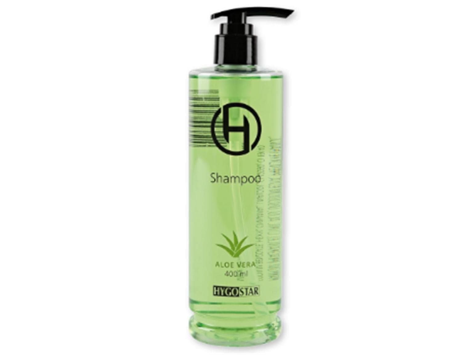 Shampooing pompe transparent 400 ml, transparent, parfum : Aloe Vera