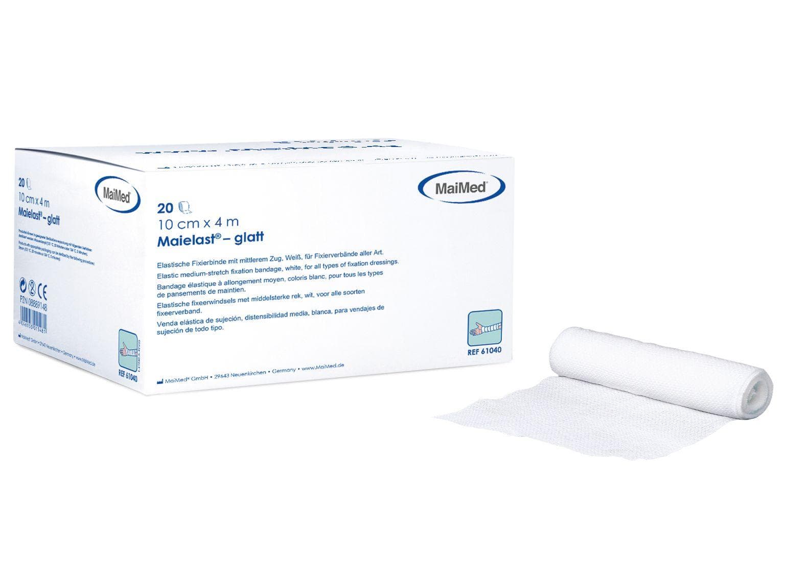 Benda di fissaggio, 10 cm x 4 m, bianca, non sterile, 44% viscosa e 56% poliammide