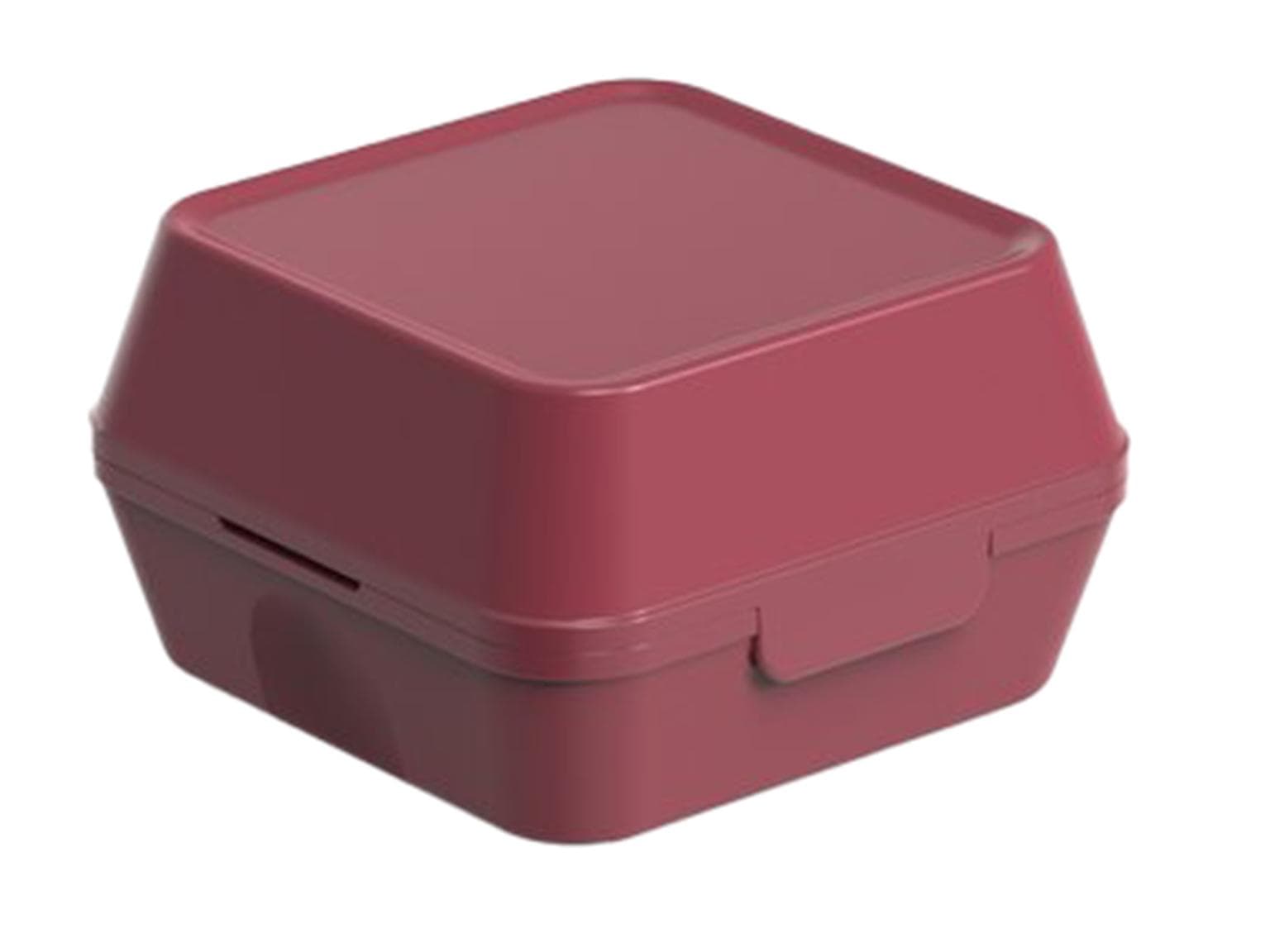 Burger Box, misura XL, 125 x 125 x 102 mm, rosso granato, in plastica