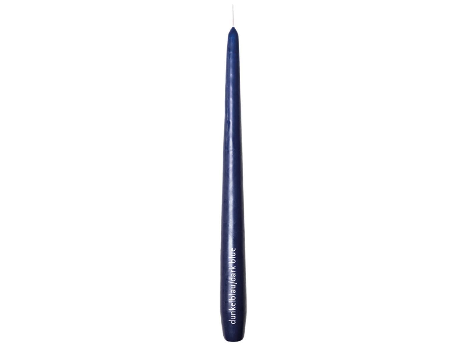 Bougies coniques haut de gamme, 2,2 x 28 cm, durée de combustion 10 heures, bleu foncé