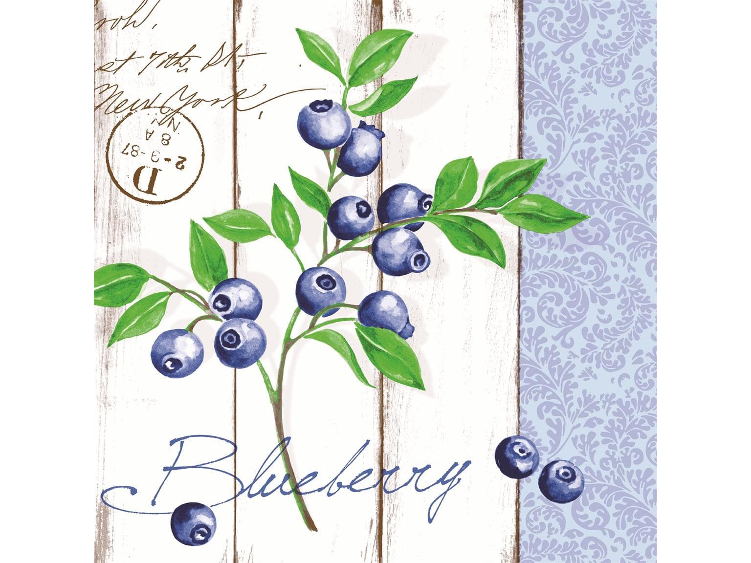 Tovaglioli Airlaid 65 g/m², 40 x 40 cm, 1/4 piega, "BLUEBERRY"
