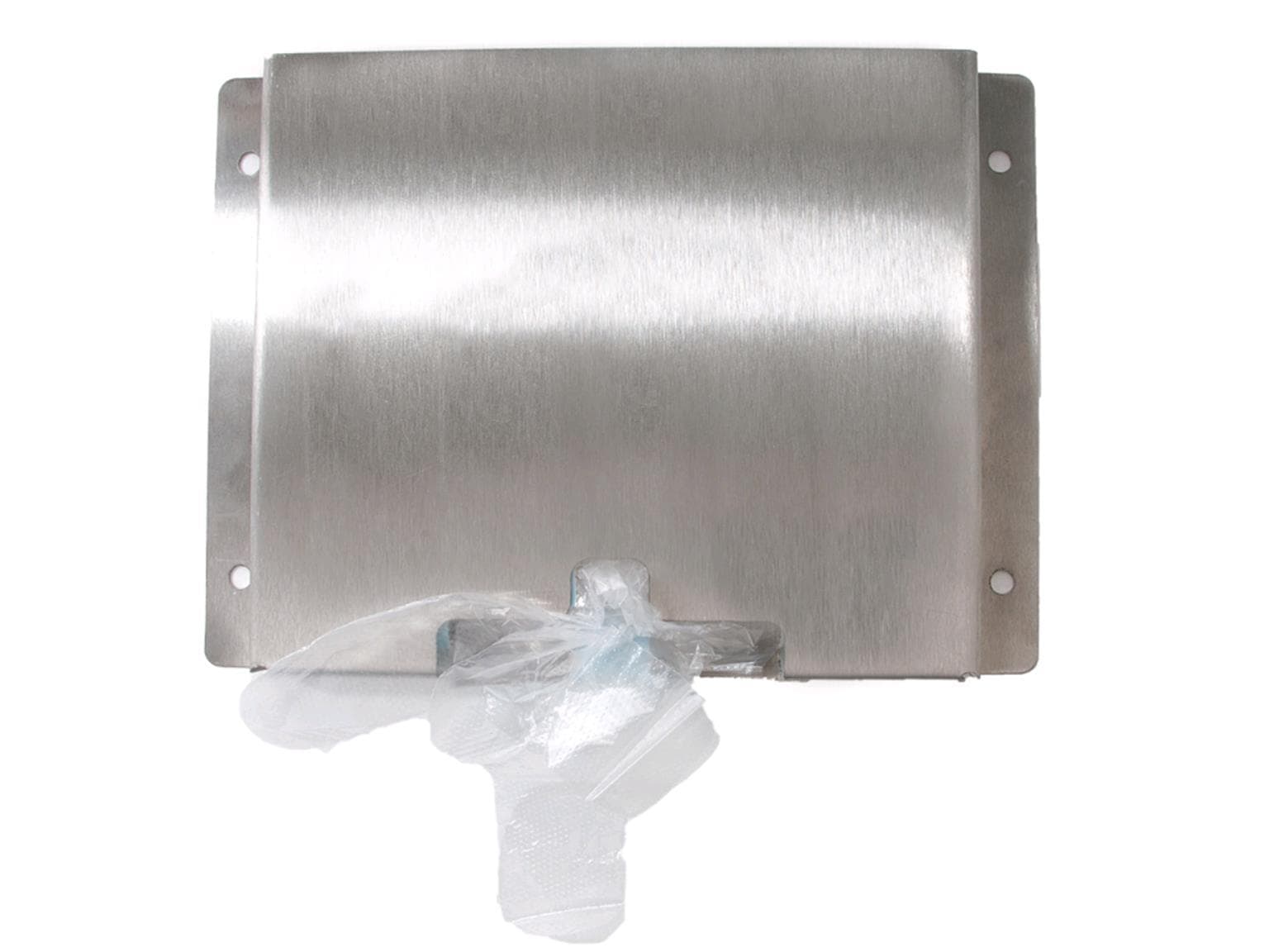 Support pour gants PE, en acier inoxydable, 23 x 1,5 x 16 cm, argent