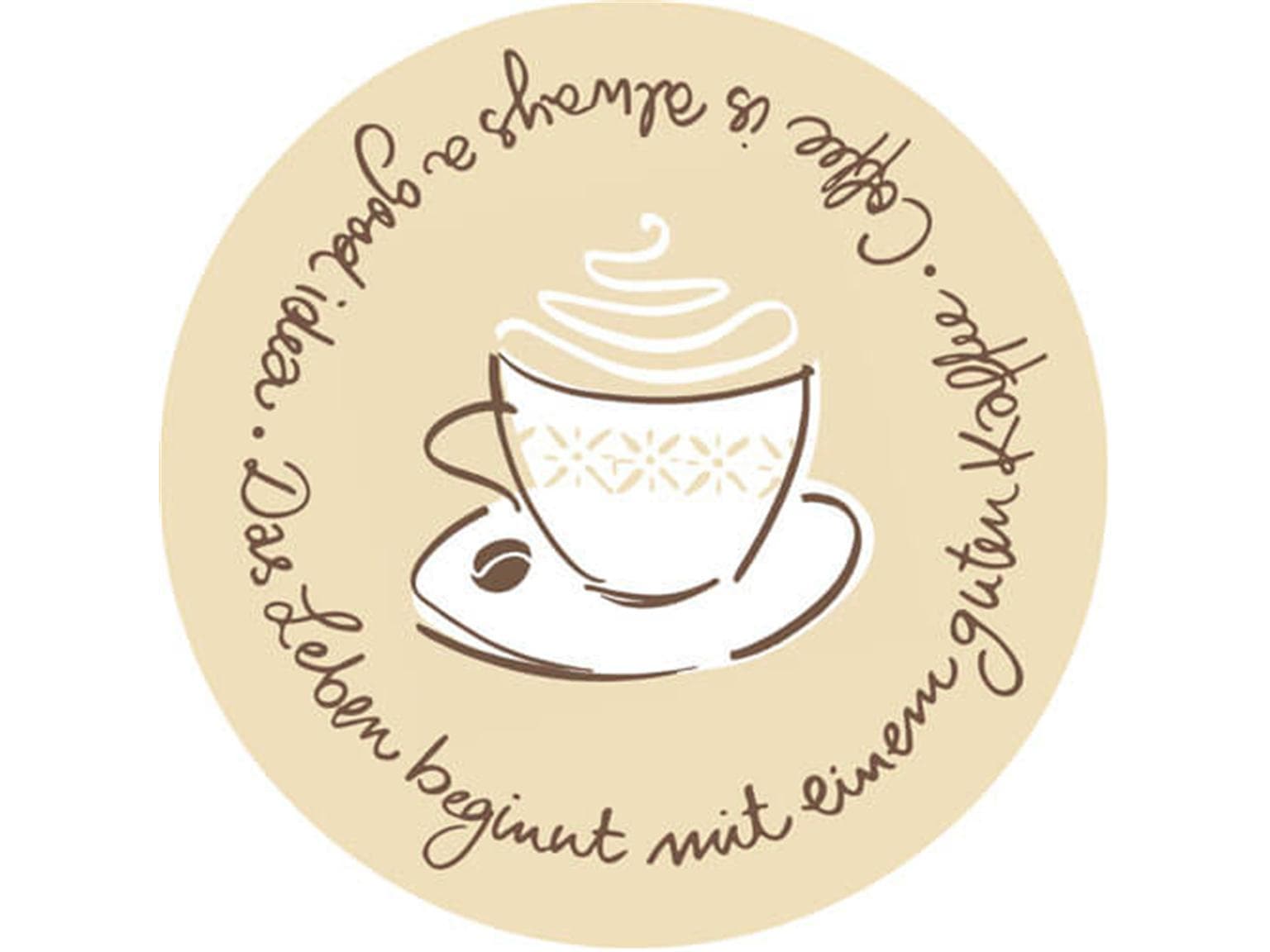 Dessous de verre, ø 90 mm rond, 9 plis, Tasty Coffee (marron), ouate de soie