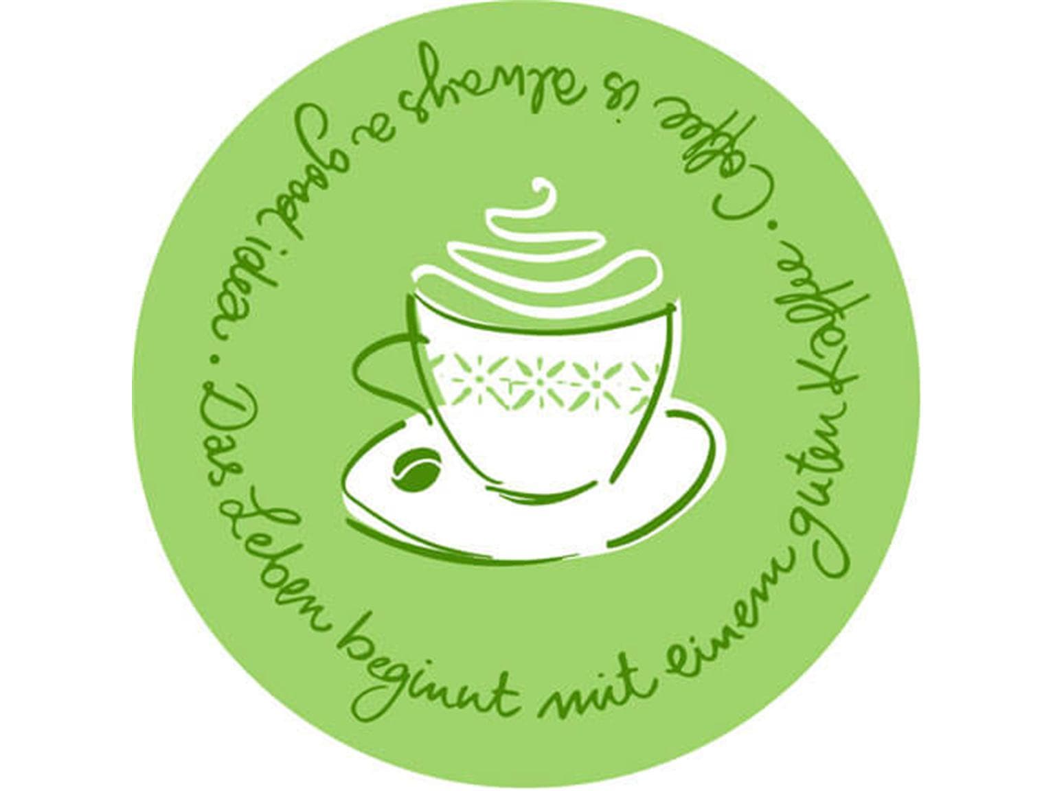 Dessous de verre, ø 90 mm rond, 9 plis, Tasty Coffee (olive), ouate de cellulose