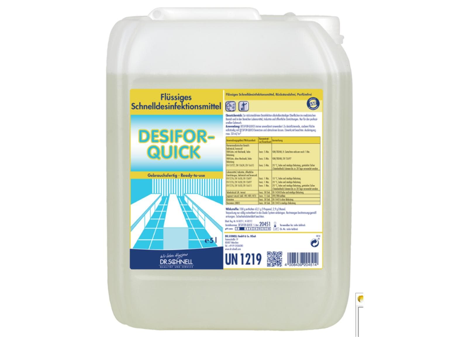 DESIFOR-QUICK, disinfezione rapida, azione virucida limitata