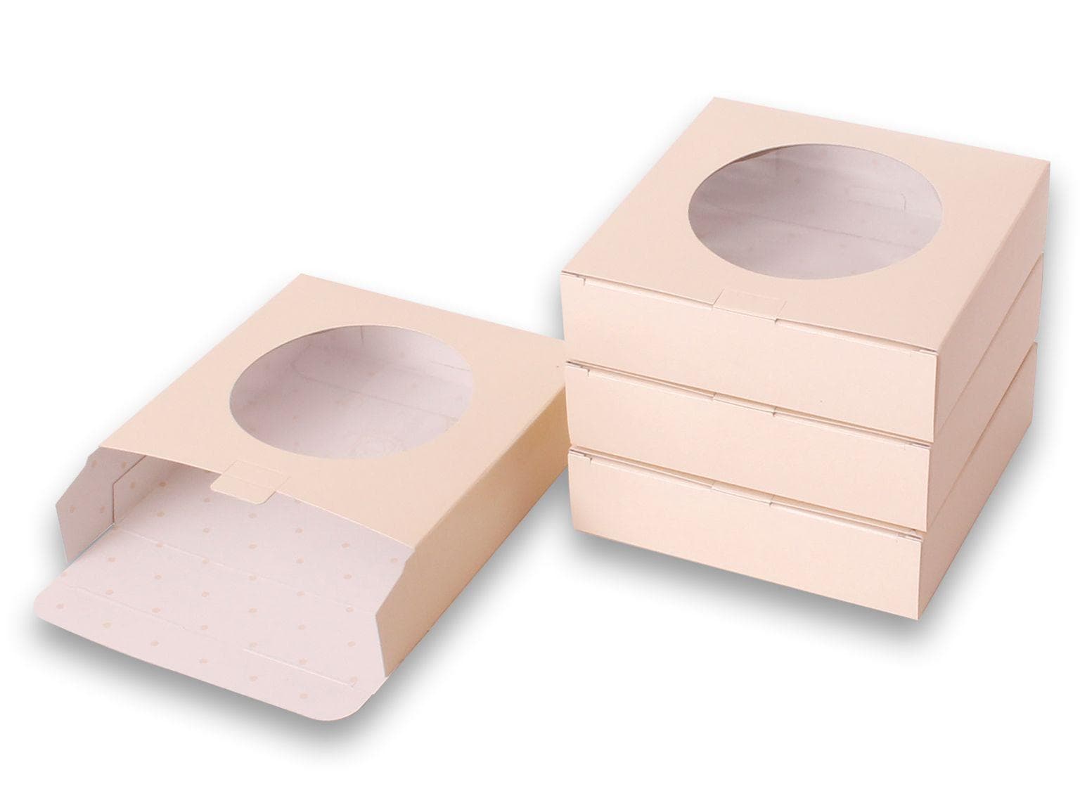 Scatola per torta 15 x 15 x 4 cm avorio, non stampata