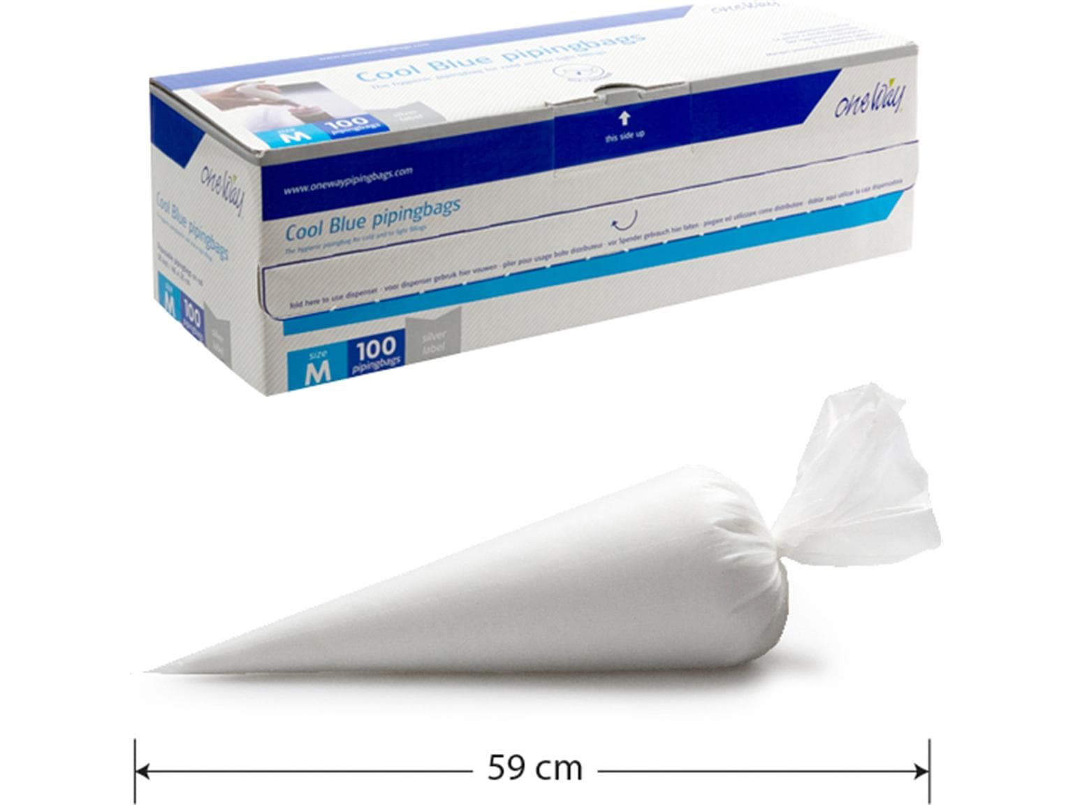 Poches à douille One-Way transparentes 59 x 28 cm, taille XL, 80 ml