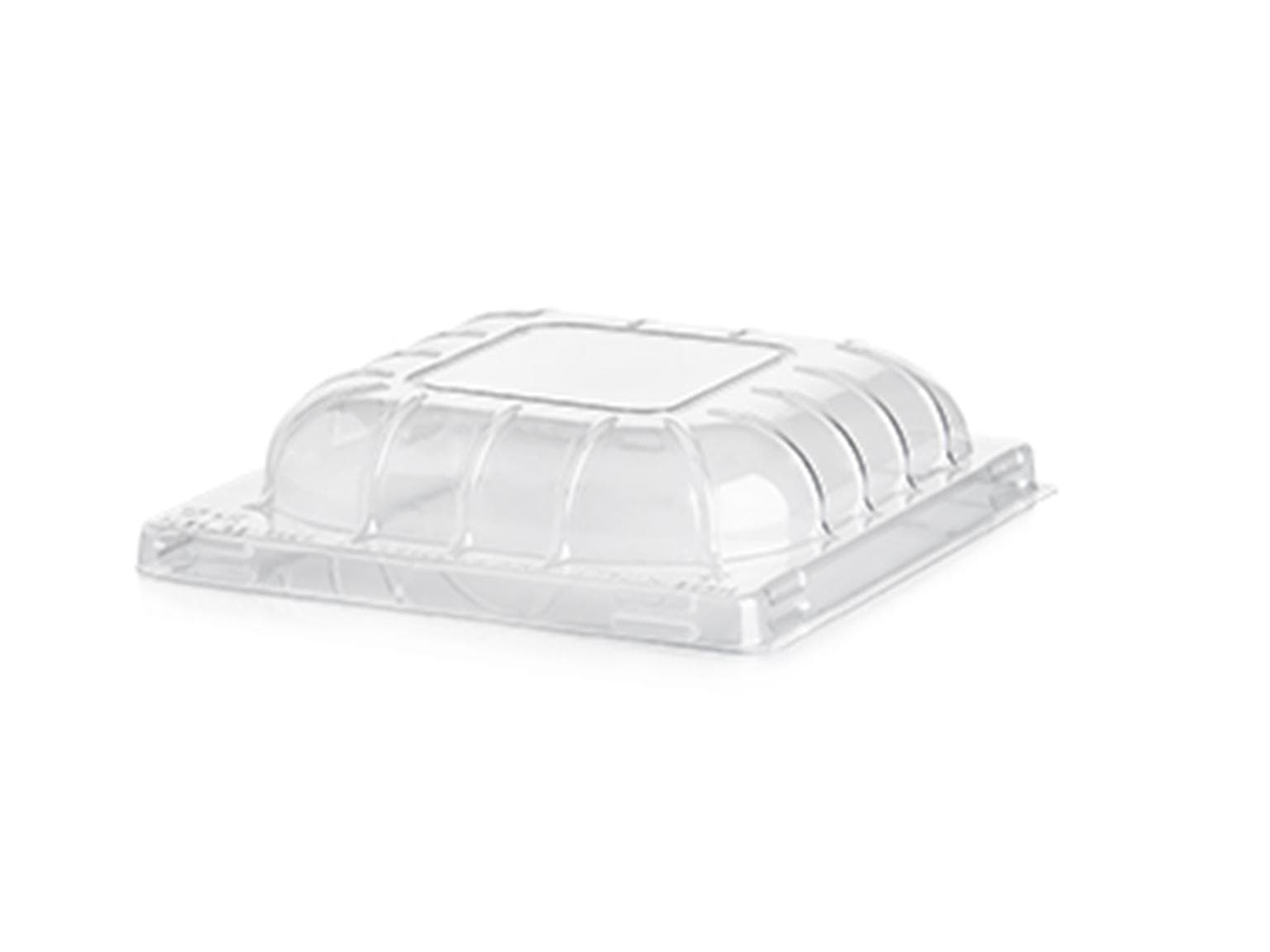 Couvercle pour pot à glace, en rPET transparent, haut, 18,8 x 17,5 x 3 cm